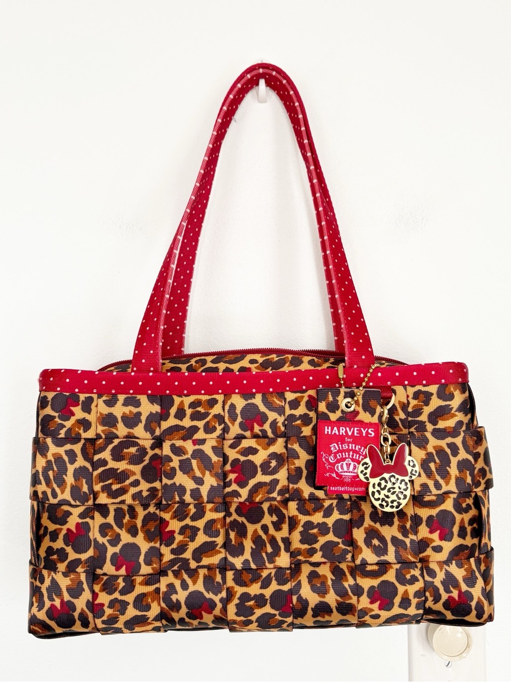 Harveys x Disney Couture || Minnie Mouse Leopard Seatbelt Bag Satchel Purse